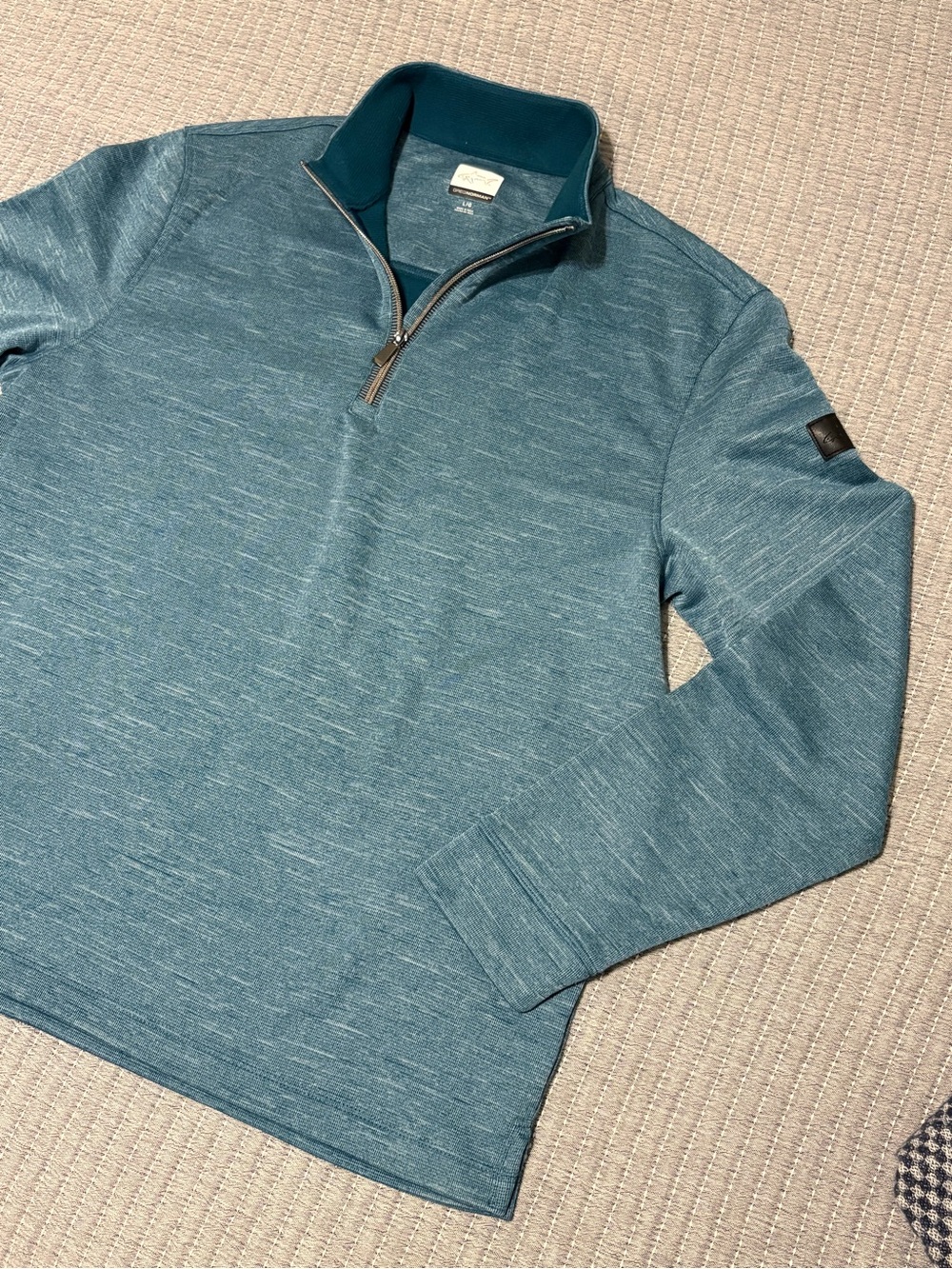 Greg Norman Collection Men's Teal Heather Quarter-Zip Pullover